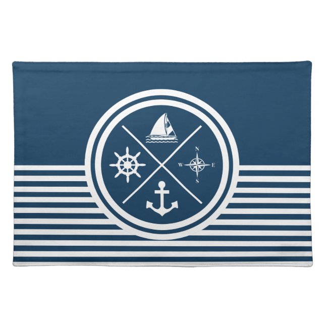 Nautical themed design cloth placemat (Front)