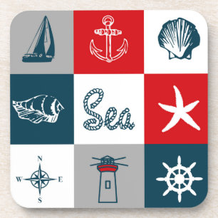 Nautical themed design coaster