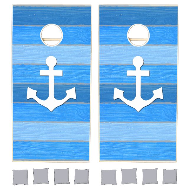 Nautical themed design cornhole set (Set)