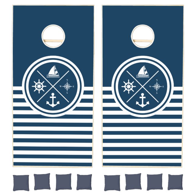 Nautical themed design cornhole set (Set)