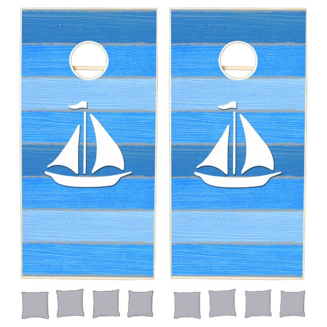 Nautical themed design cornhole set (Set)