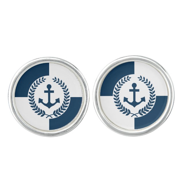 Nautical themed design cufflinks (Front)