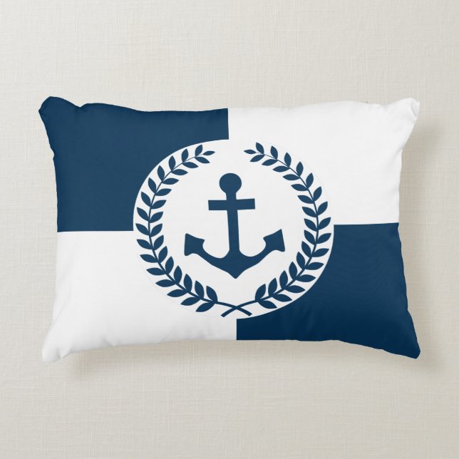 Nautical themed design decorative pillow (Front)