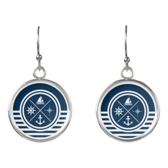 Nautical themed design earrings (Front)
