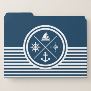 Nautical themed design file folder