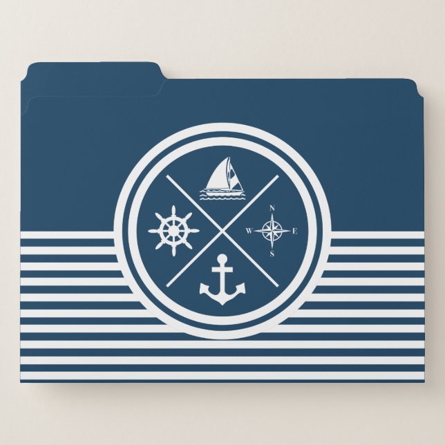 Nautical themed design file folder (Front Left)