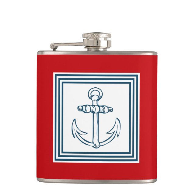 Nautical themed design flask (Front)
