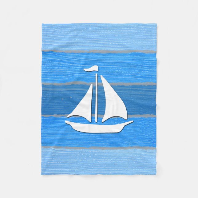 Nautical themed design fleece blanket (Front)