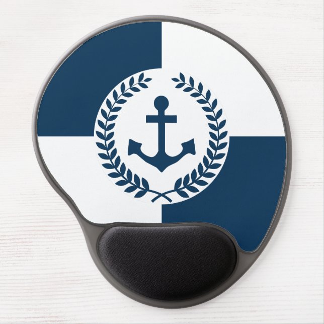 Nautical themed design gel mouse pad (Front)