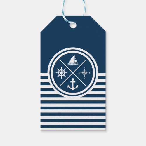 Nautical themed design gift tags