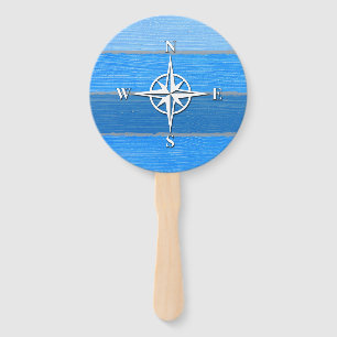 Nautical themed design hand fan