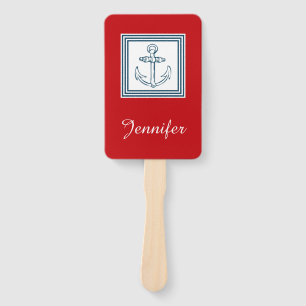 Nautical themed design hand fan