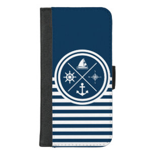 Nautical themed design iPhone 8/7 plus wallet case