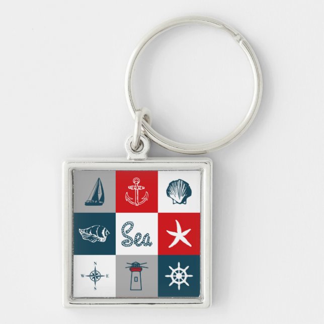 Nautical themed design keychain (Front)