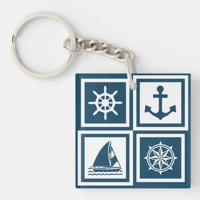 Nautical themed design keychain (Front)