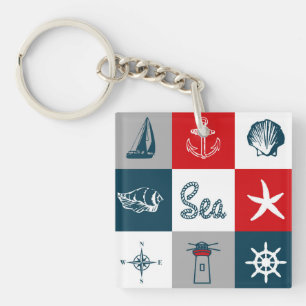 Nautical themed design keychain