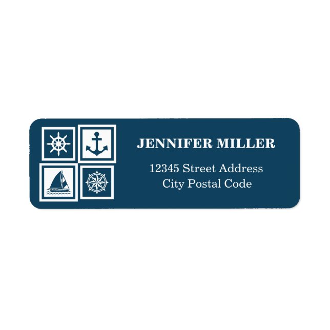 Nautical themed design label (Front)