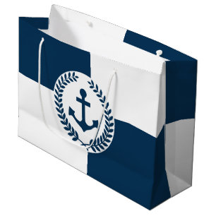 Nautical themed design large gift bag