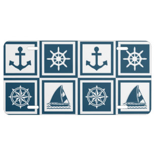 Nautical themed design license plate