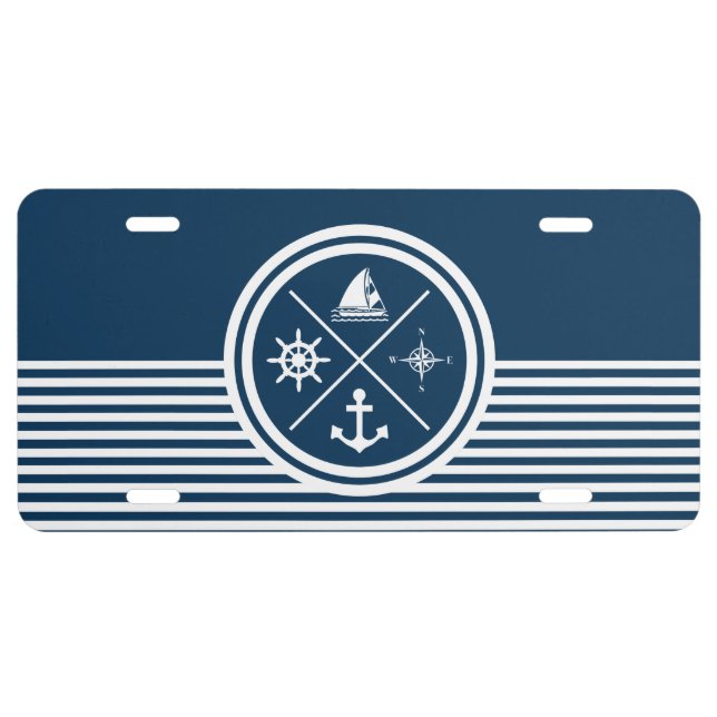 Nautical themed design license plate (Front)