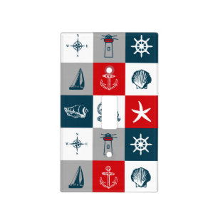 Nautical themed design light switch cover