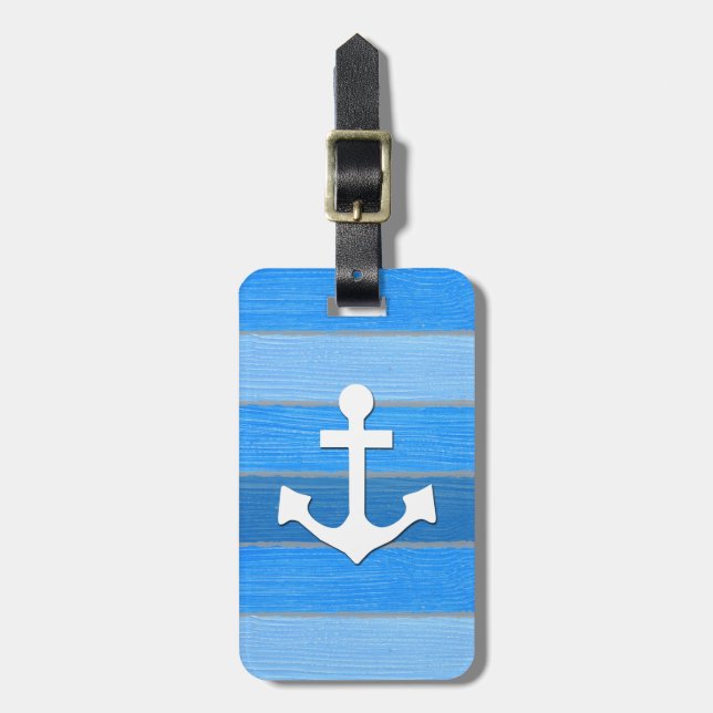 Nautical themed design luggage tag (Front Vertical)