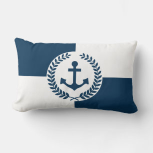 Nautical themed design lumbar pillow