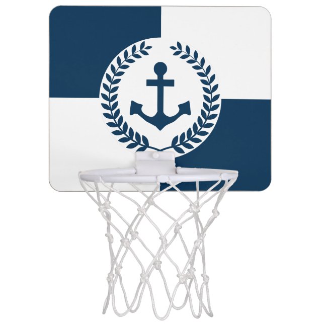 Nautical themed design mini basketball hoop (Front)