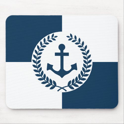 Nautical themed design mouse pad