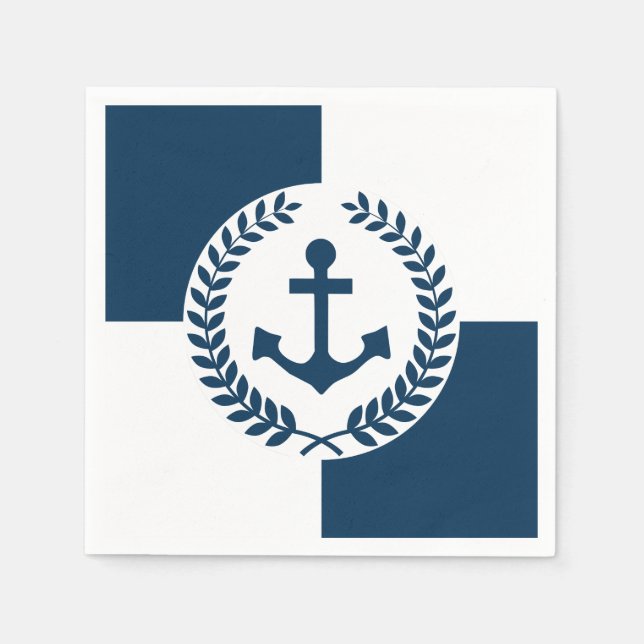 Nautical themed design paper napkins (Front)