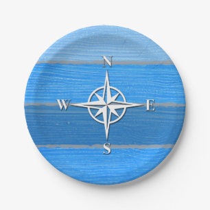 Nautical themed design paper plates