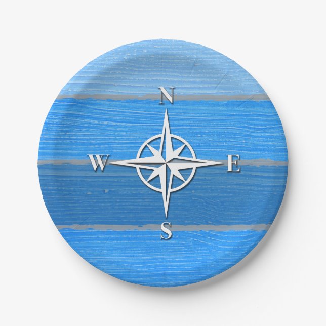 Nautical themed design paper plates (Front)