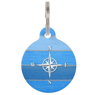 Nautical themed design pet ID tag