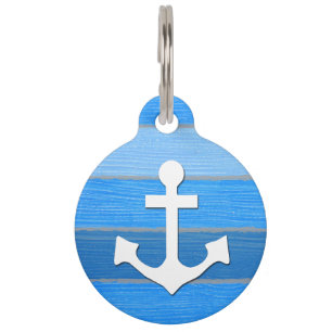 Nautical themed design pet ID tag