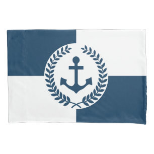 Nautical themed design pillow case