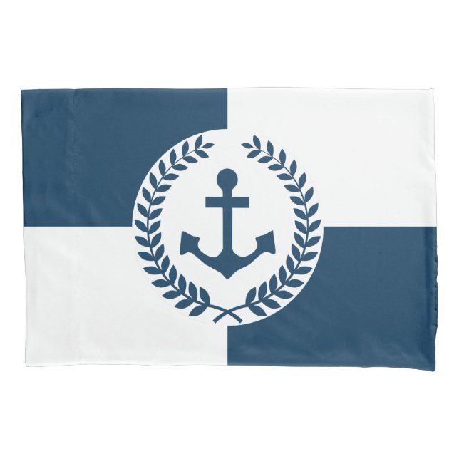 Nautical themed design pillow case (Front)