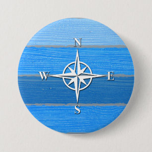 Nautical themed design pinback button