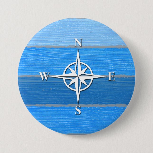 Nautical themed design pinback button (Front)