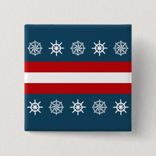 Nautical themed design pinback button