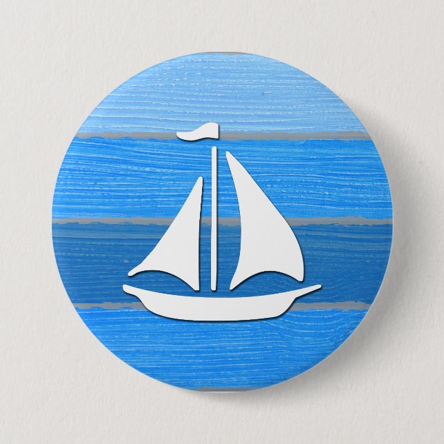 Nautical themed design pinback button (Front)