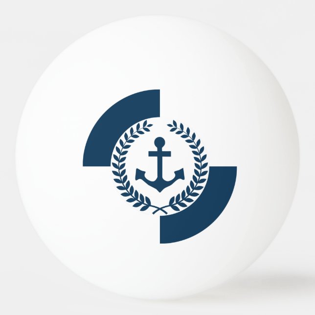 Nautical themed design Ping-Pong ball (Front)