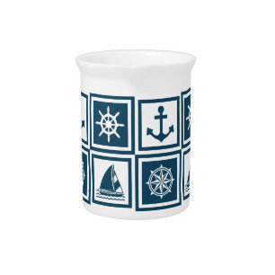 Nautical themed design pitcher