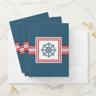 Nautical themed design pocket folder
