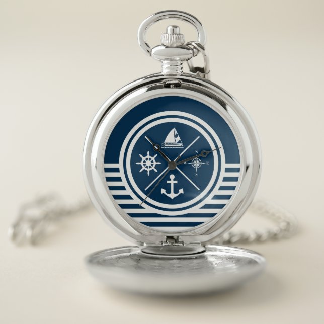Nautical themed design pocket watch (Inside)