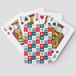 Nautical themed design poker cards
