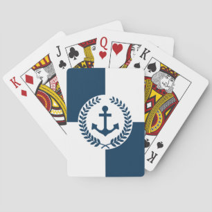 Nautical themed design poker cards