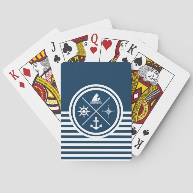 Nautical themed design poker cards (Back)