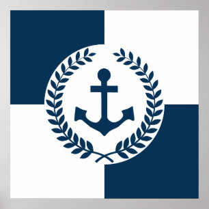 Nautical themed design poster