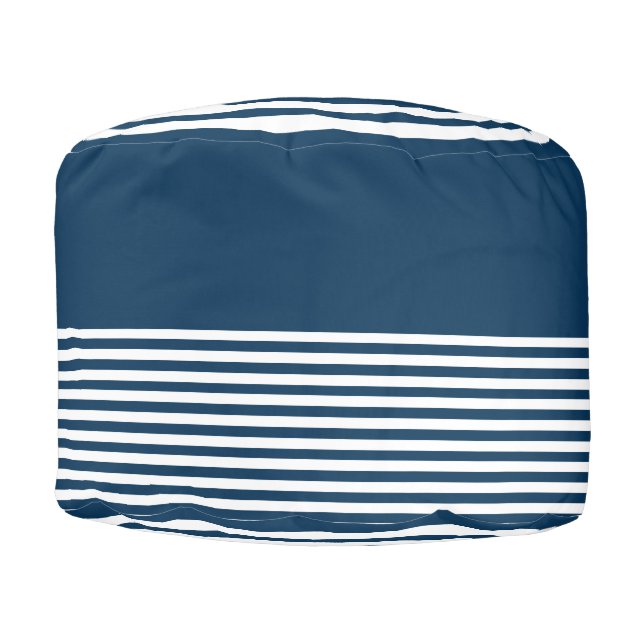 Nautical themed design pouf (Front)