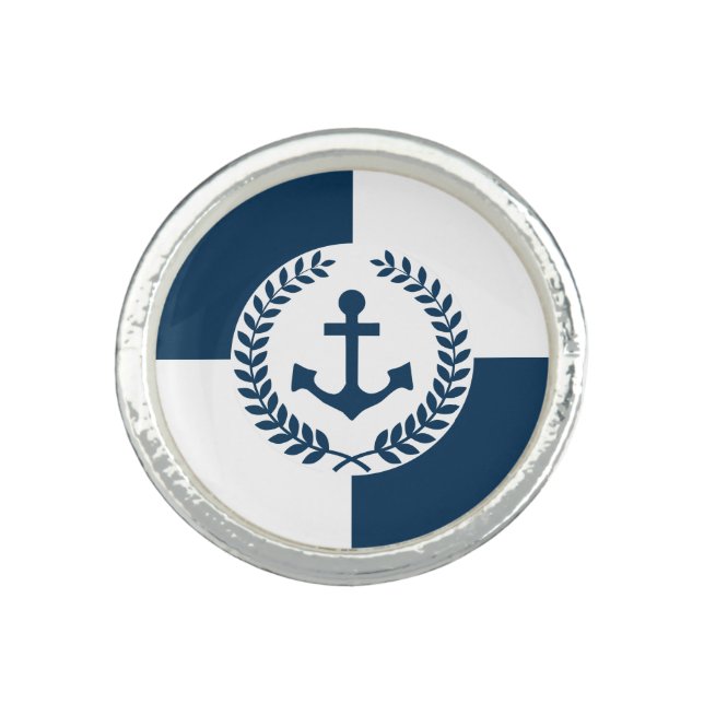 Nautical themed design ring (Front)